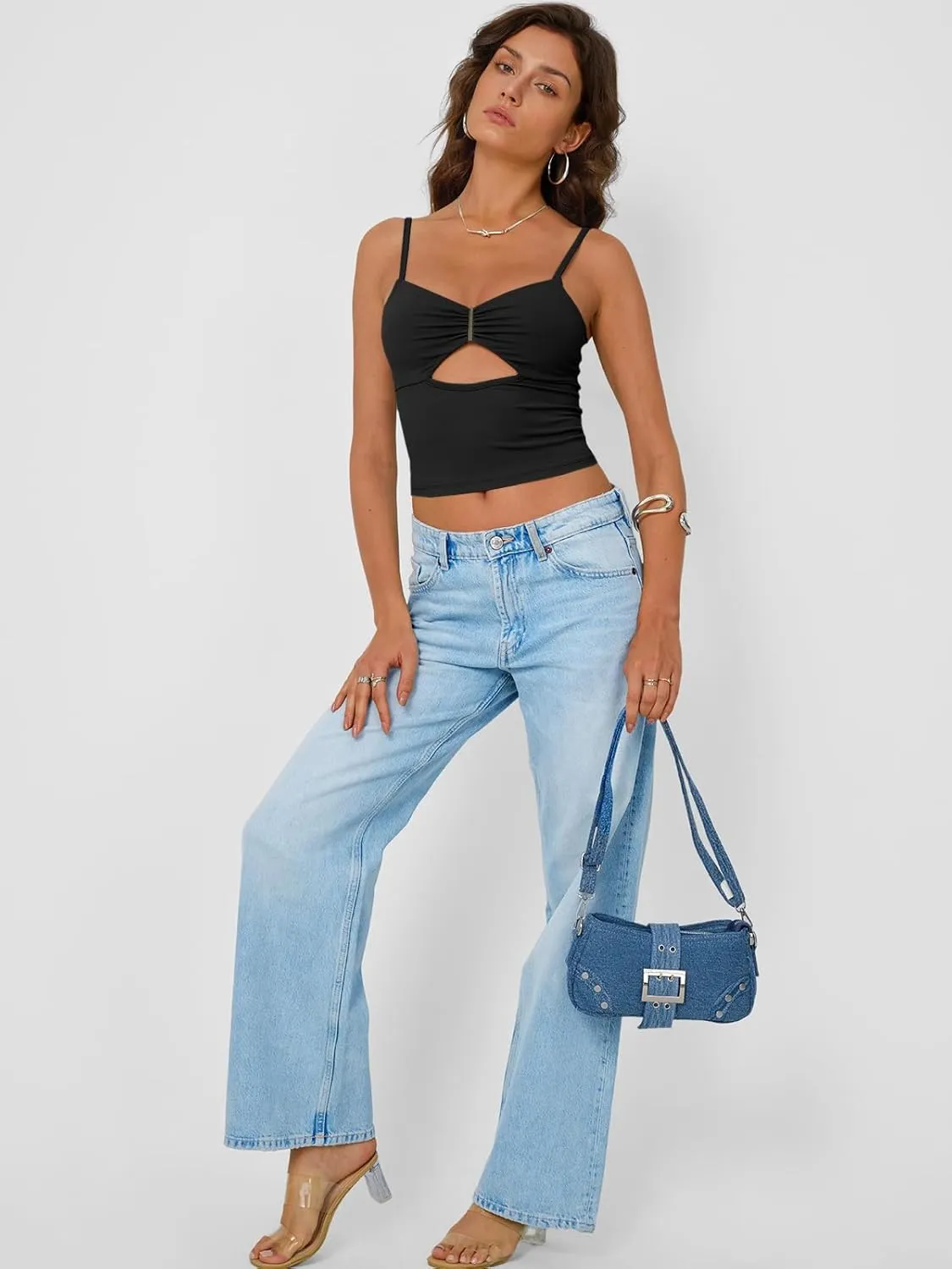Trendy Queen Going Out Tops for Women Sexy Cute Y2K Camisole Spaghetti Strap Tank Clothes Summer Beach Vacation Outfits 2025