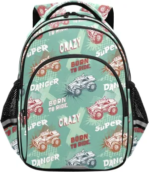 Truck Verdant Toddler Backpack for Boys Girls 3-8 School Bag for Elementary Bookbags for Preschool Kids Backpack for Kindergarten for tag2 15.3in