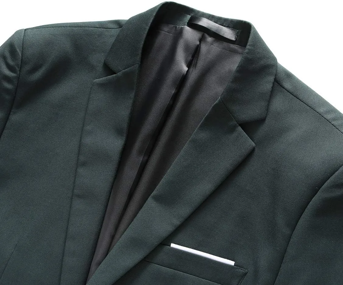 UNINUKOO Mens Suit Slim Fit 1 Button 2 Piece Wedding Party Holiday Solid Color Tux Suits for Men