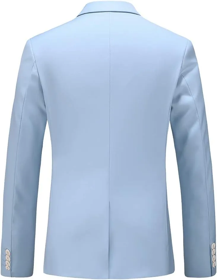 UNINUKOO Mens Suit Slim Fit 1 Button 2 Piece Wedding Party Holiday Solid Color Tux Suits for Men