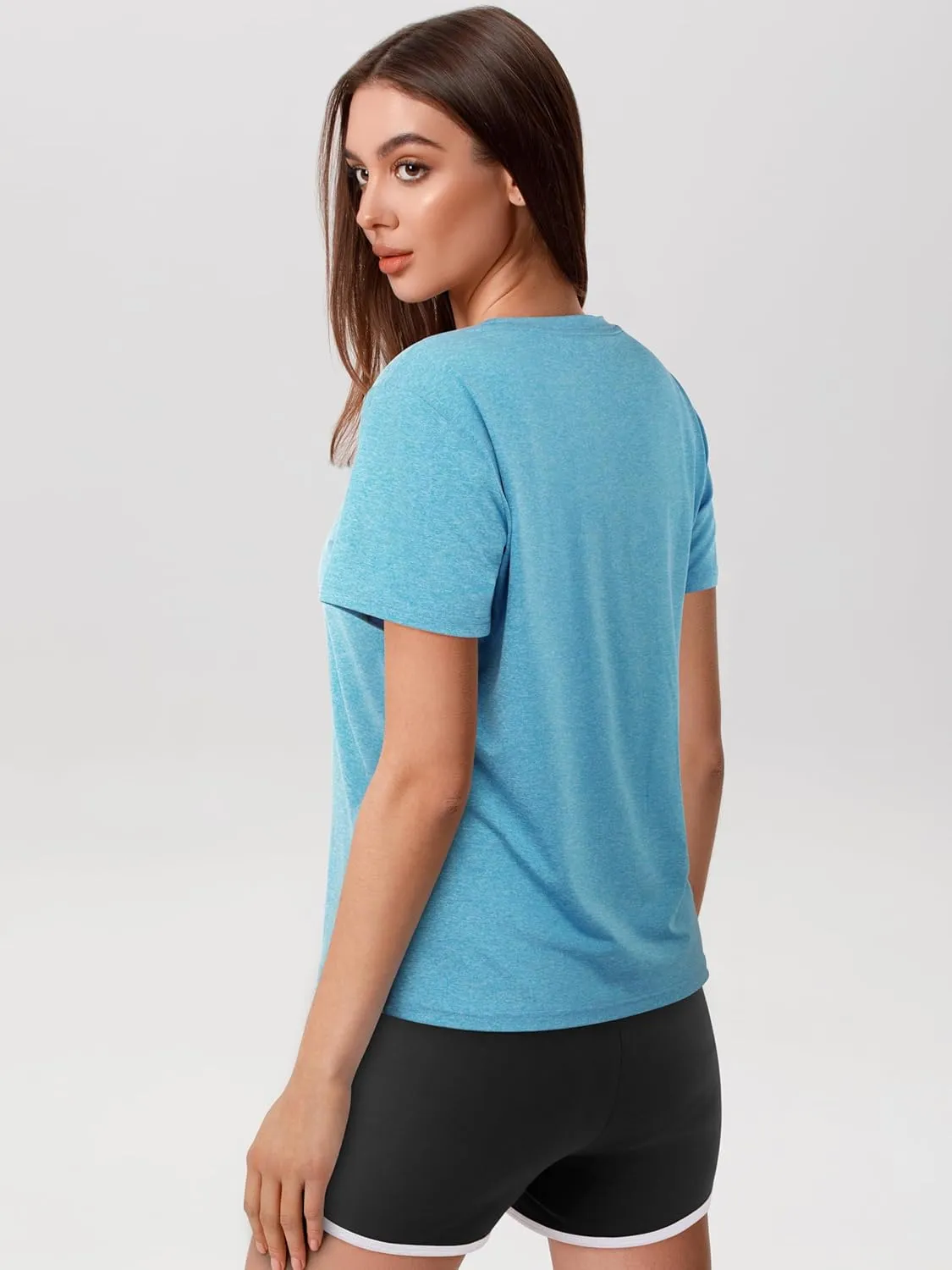 URATOT Women's Short Sleeve Moisture Wicking Athletic Gym T-Shirts Workout Shirts for Women Dry-Fit Summer Tops