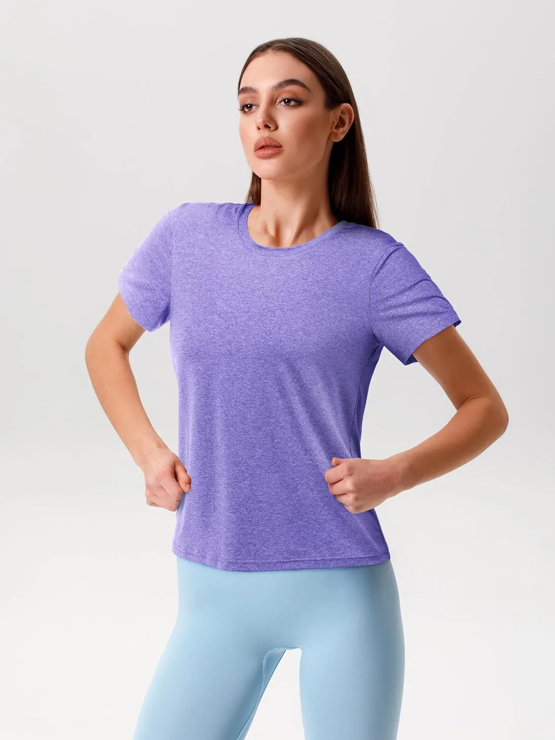 URATOT Women's Short Sleeve Moisture Wicking Athletic Gym T-Shirts Workout Shirts for Women Dry-Fit Summer Tops