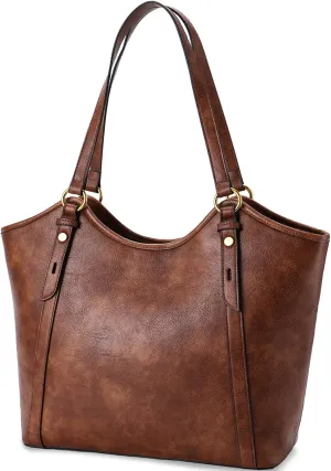 VASCHY Tote Bag Purse for Women, Fashion Large Vegan Leather Top Handle Satchel Shoulder Bag Handbag with Zipper for Work