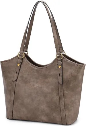 VASCHY Tote Bag Purse for Women, Fashion Large Vegan Leather Top Handle Satchel Shoulder Bag Handbag with Zipper for Work