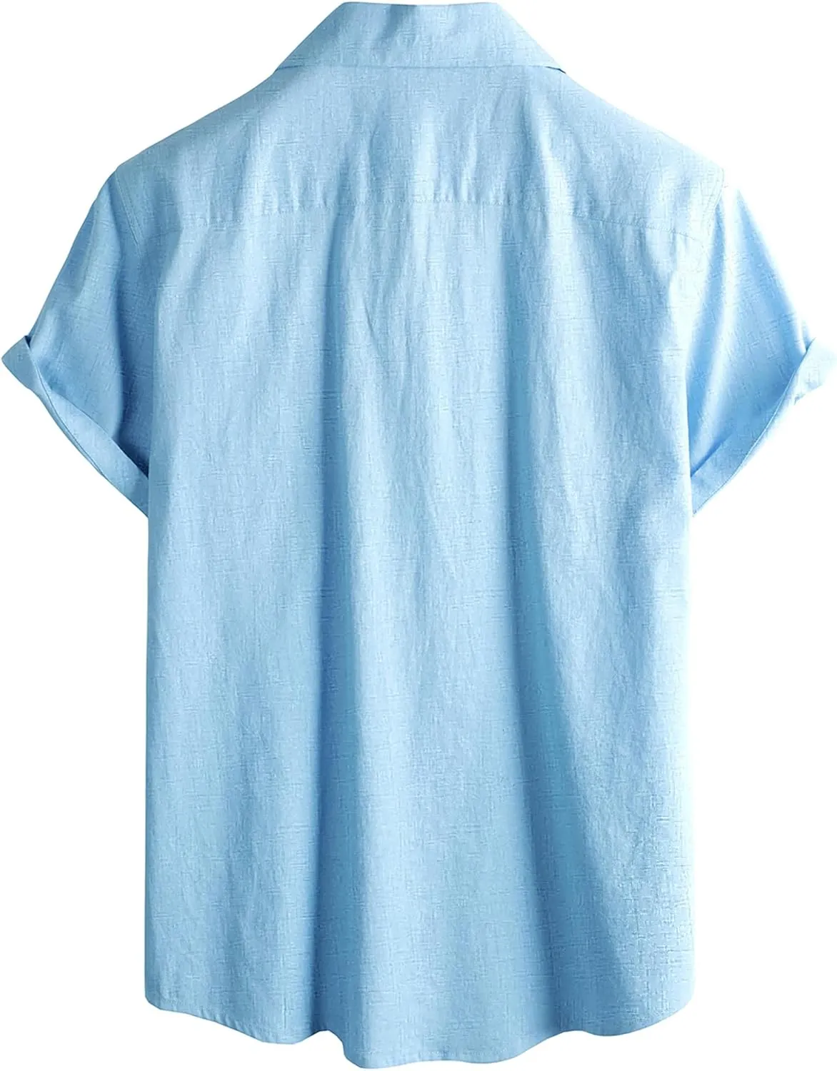 VATPAVE Mens Hawaiian Cotton Linen Shirts Short Sleeve Button Down Summer Shirts Cuban Beach Tops with Pockets