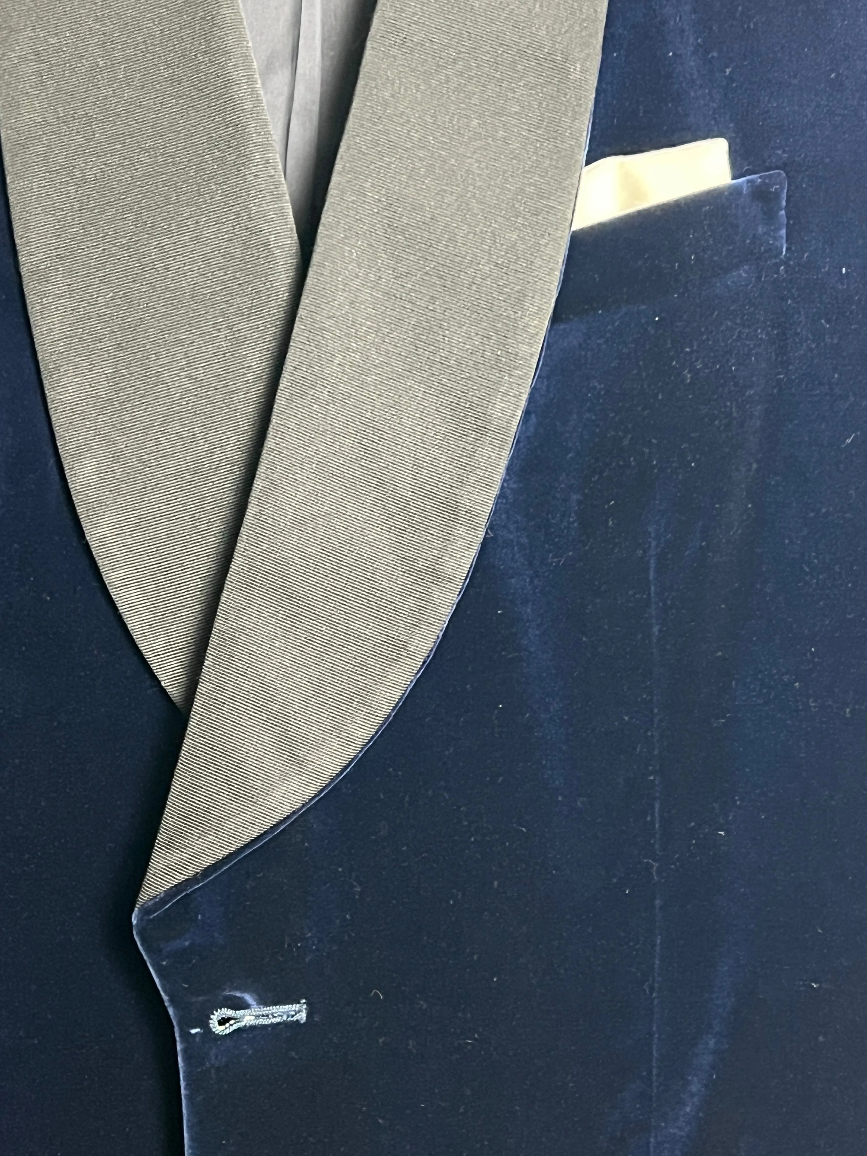 Velvet Smoking Jacket and Black Watch Tartan Trousers