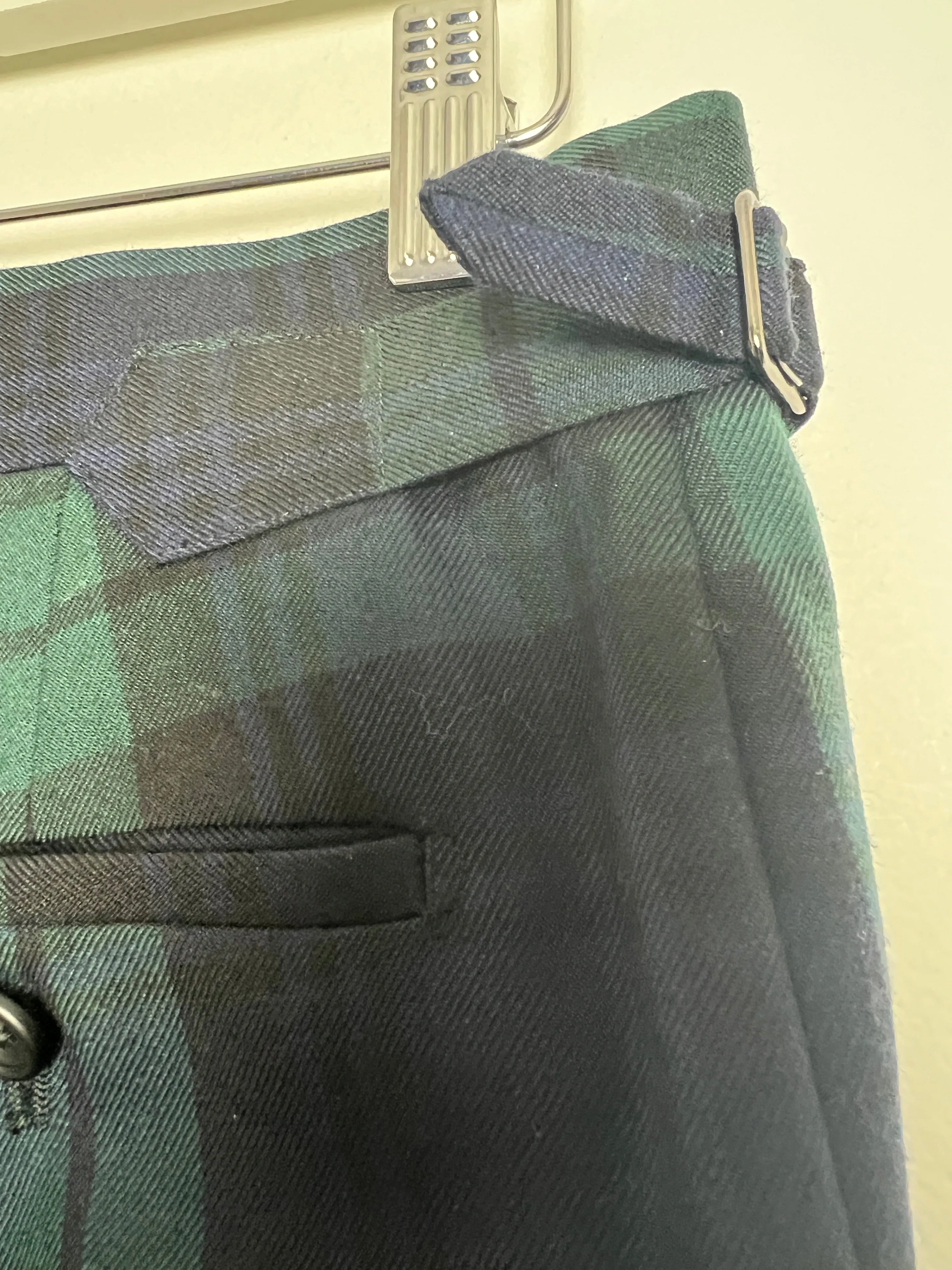 Velvet Smoking Jacket and Black Watch Tartan Trousers