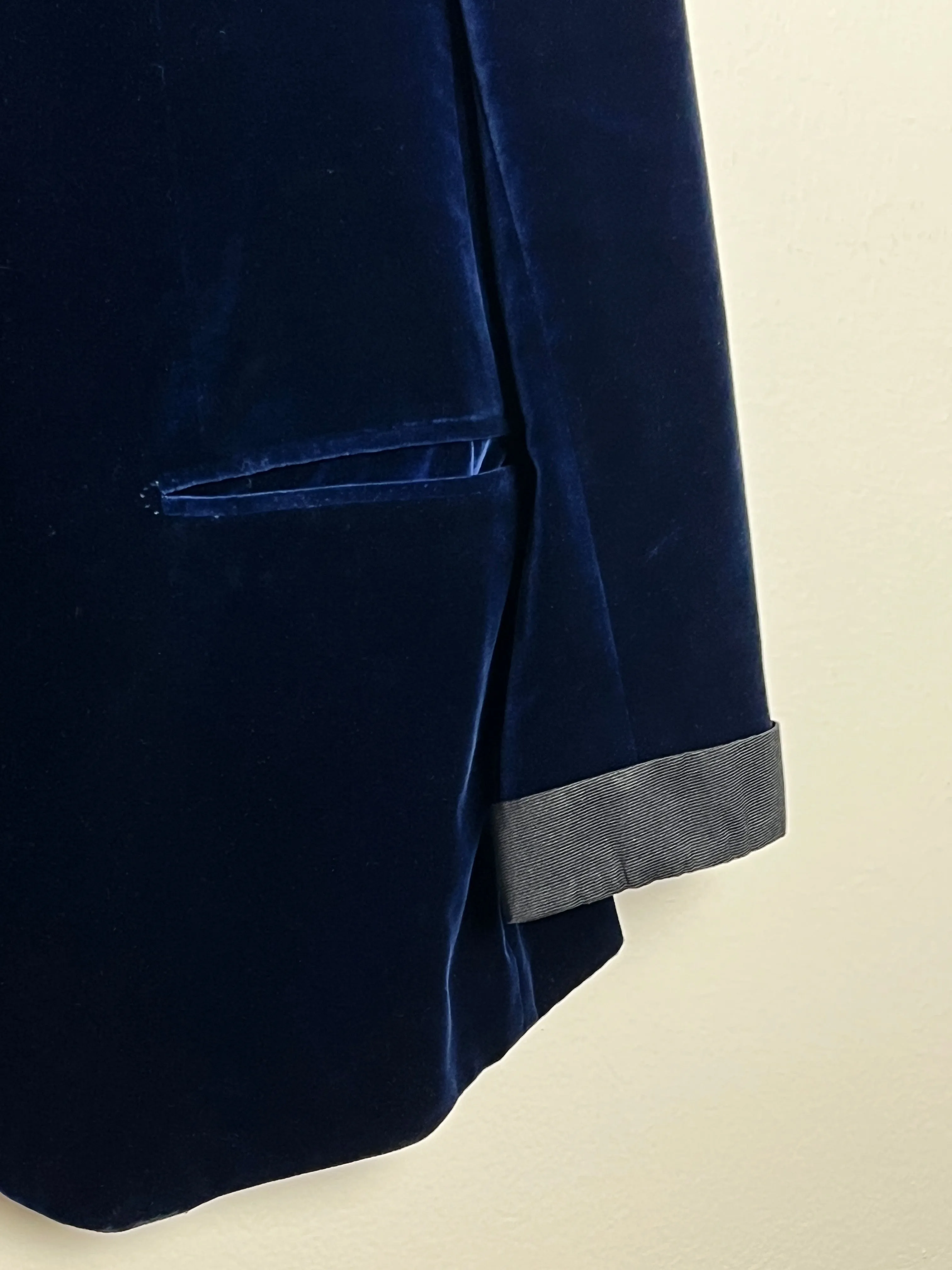Velvet Smoking Jacket and Black Watch Tartan Trousers