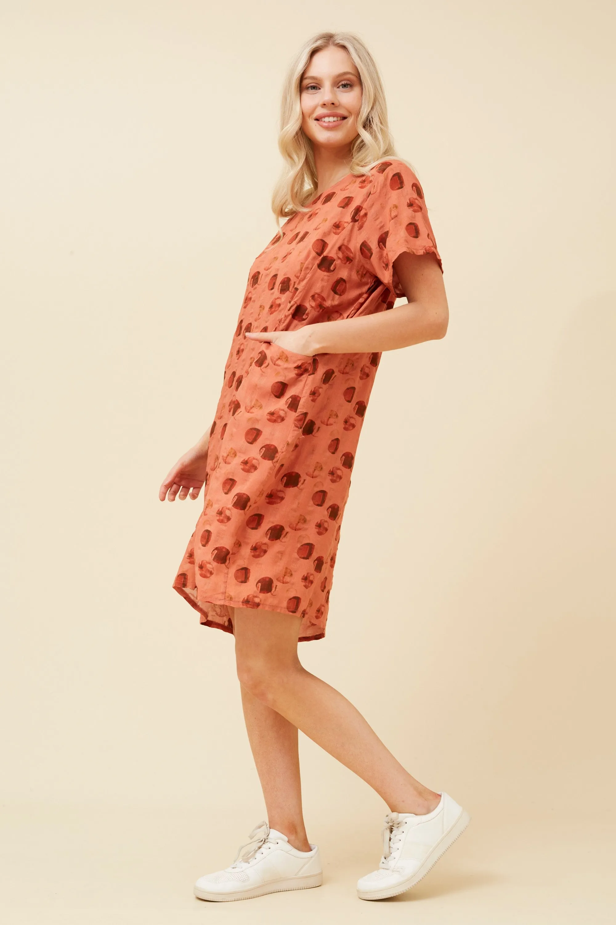 VINE POLKA DOT SHIFT DRESS