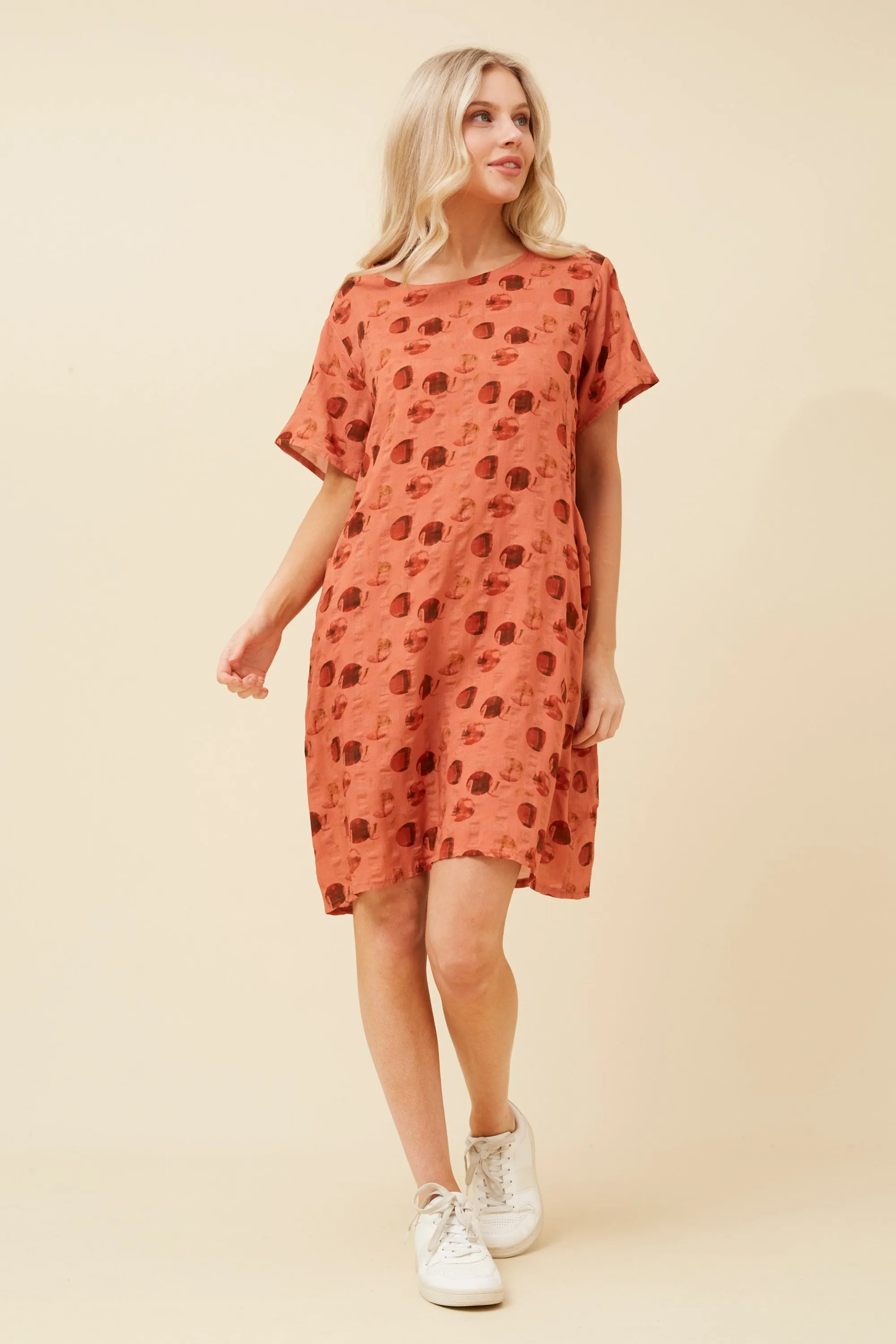 VINE POLKA DOT SHIFT DRESS