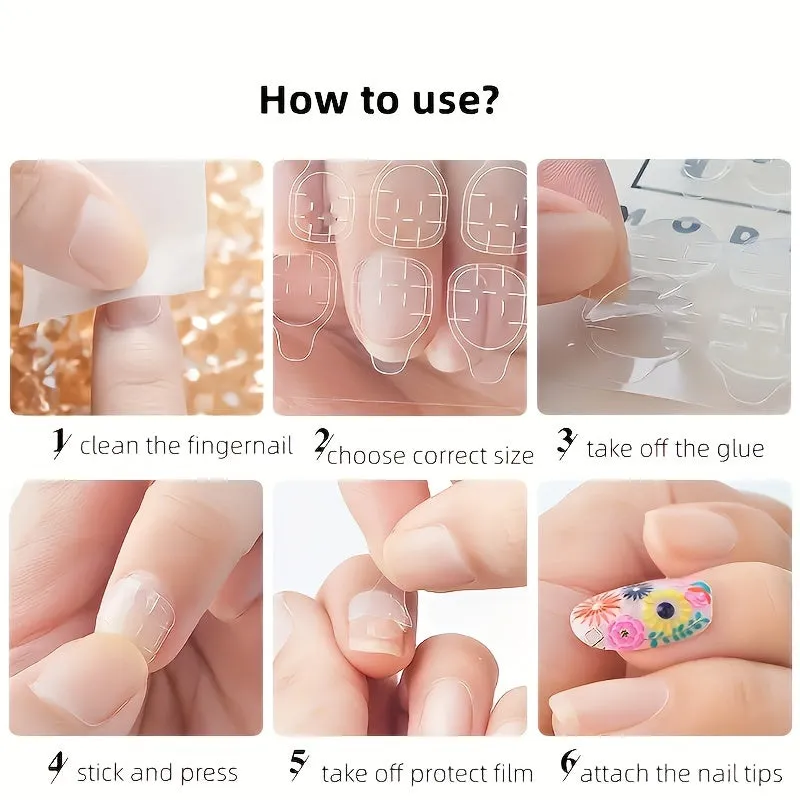 Waterproof Double Sided Nail Glue Tabs for Press On Nails