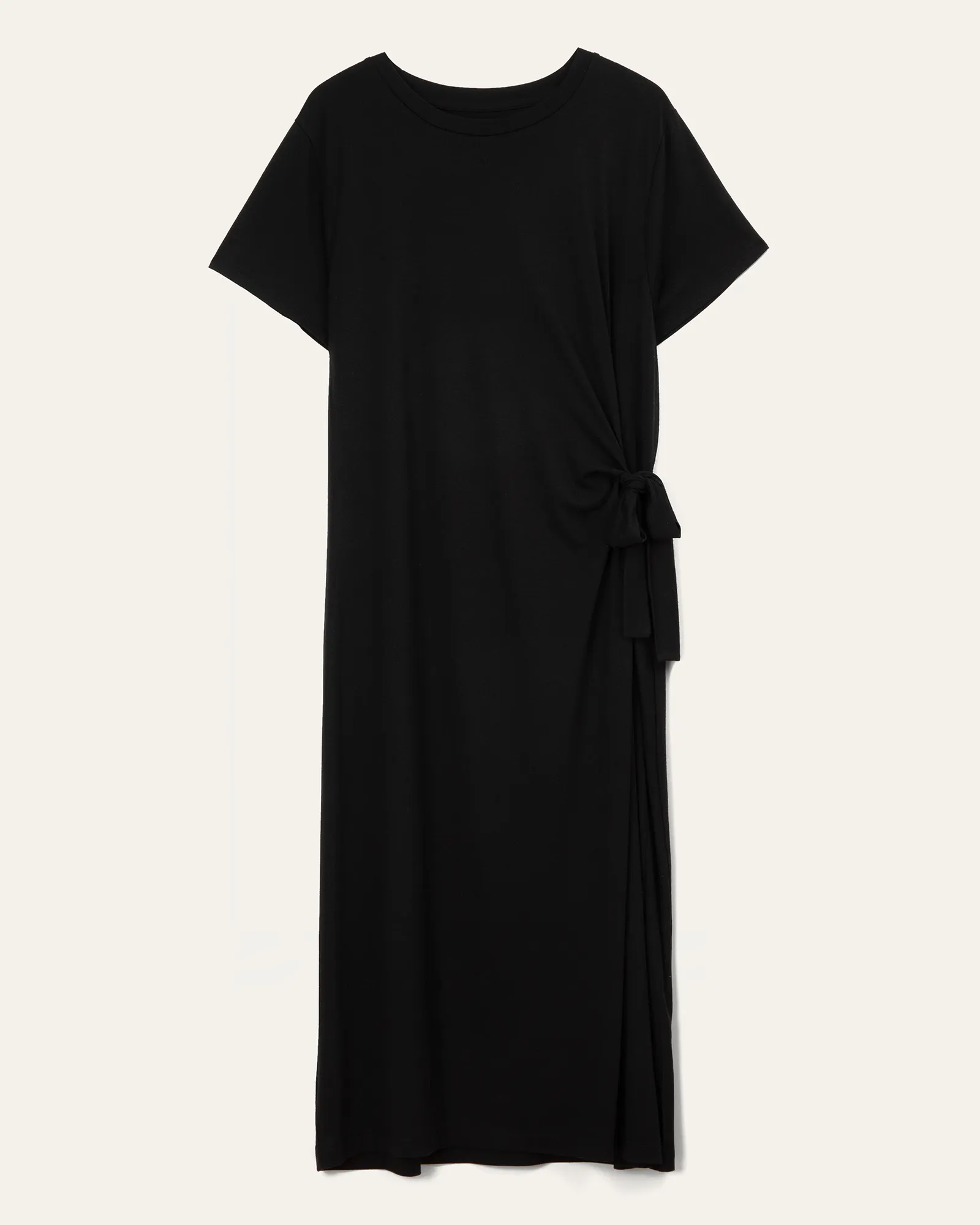 Waverly Cool Girl Side Tie Midi Dress | Black