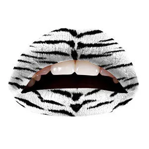 White Tiger Temporary Lip Tattoos