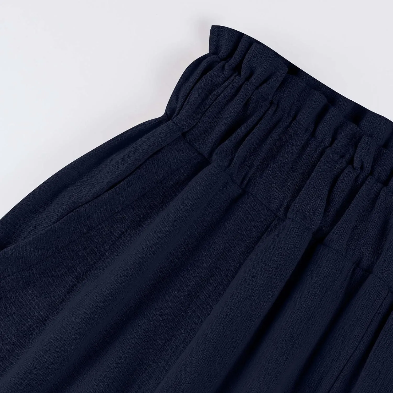 Wide Leg Palazzo Pants for Women Casual Loose High Waisted Summer Beach Pants Comfy Soft Dress Pant with Pockets