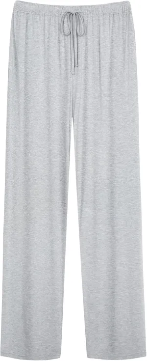 WiWi Mens Bamboo Viscose Pajama Pants Soft Lounge Bottoms Knit Big and Long Sweatpants Lightweight Sleep Pant Drawstring S-4X