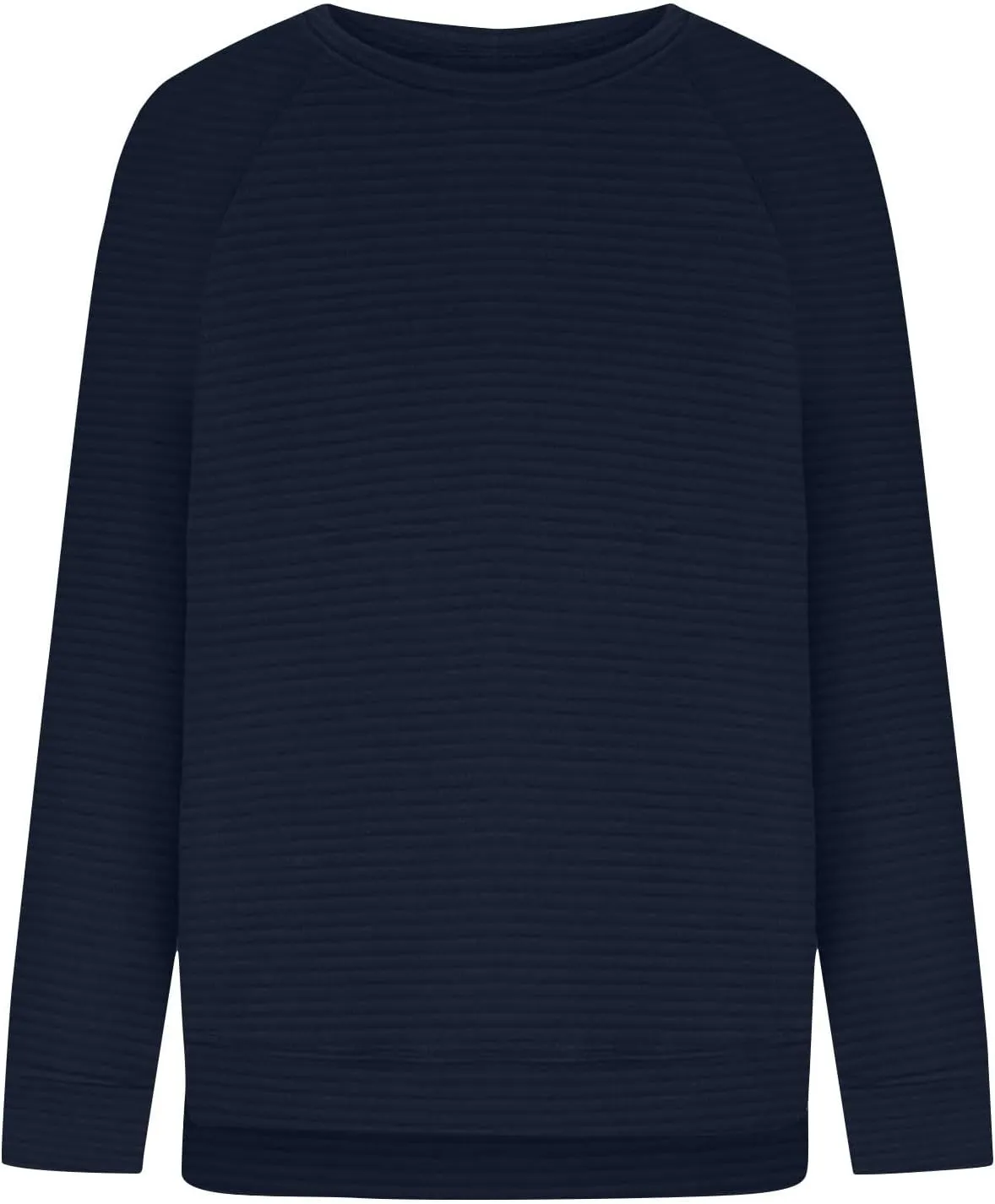Women Sweatshirts Trendy Comfy Baggy Raglan Sleeve Crew Neck Blouses Shirts Solid Color Loose Fitting Lounge Tops