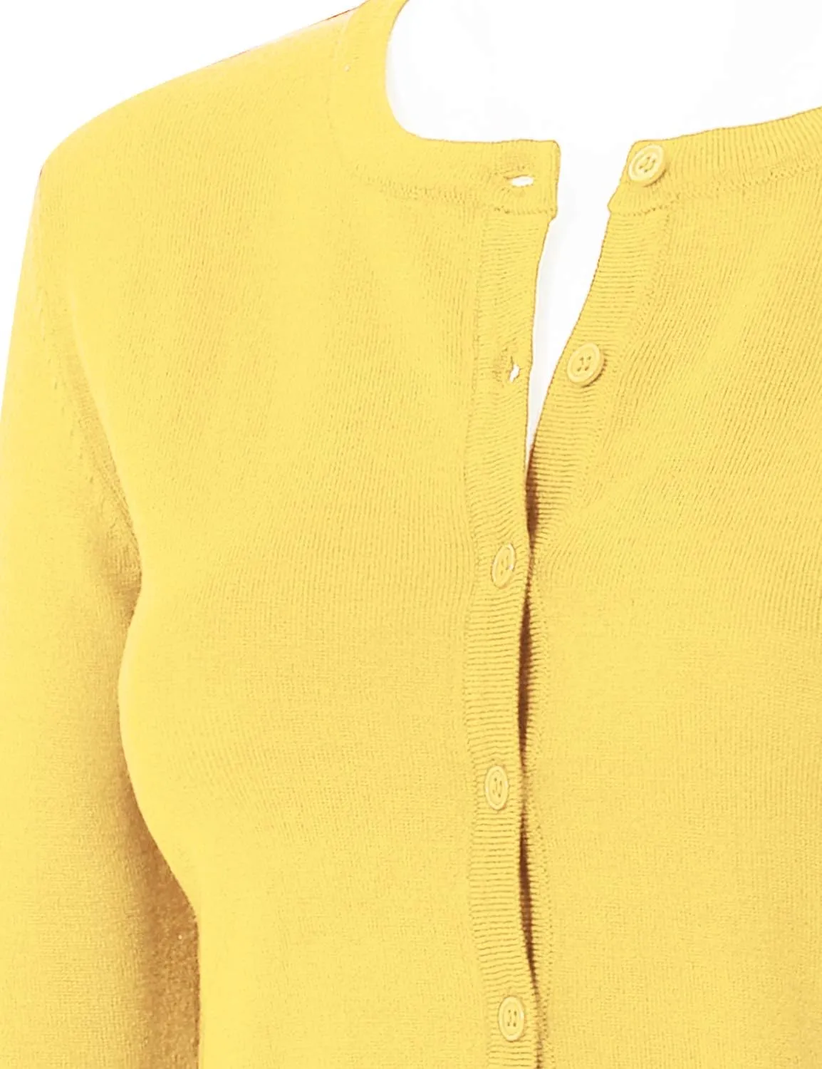 Women's 3/4 Sleeve Crew Neck Button Down Stretch Knit Cardigan Sweater (S-3XL)