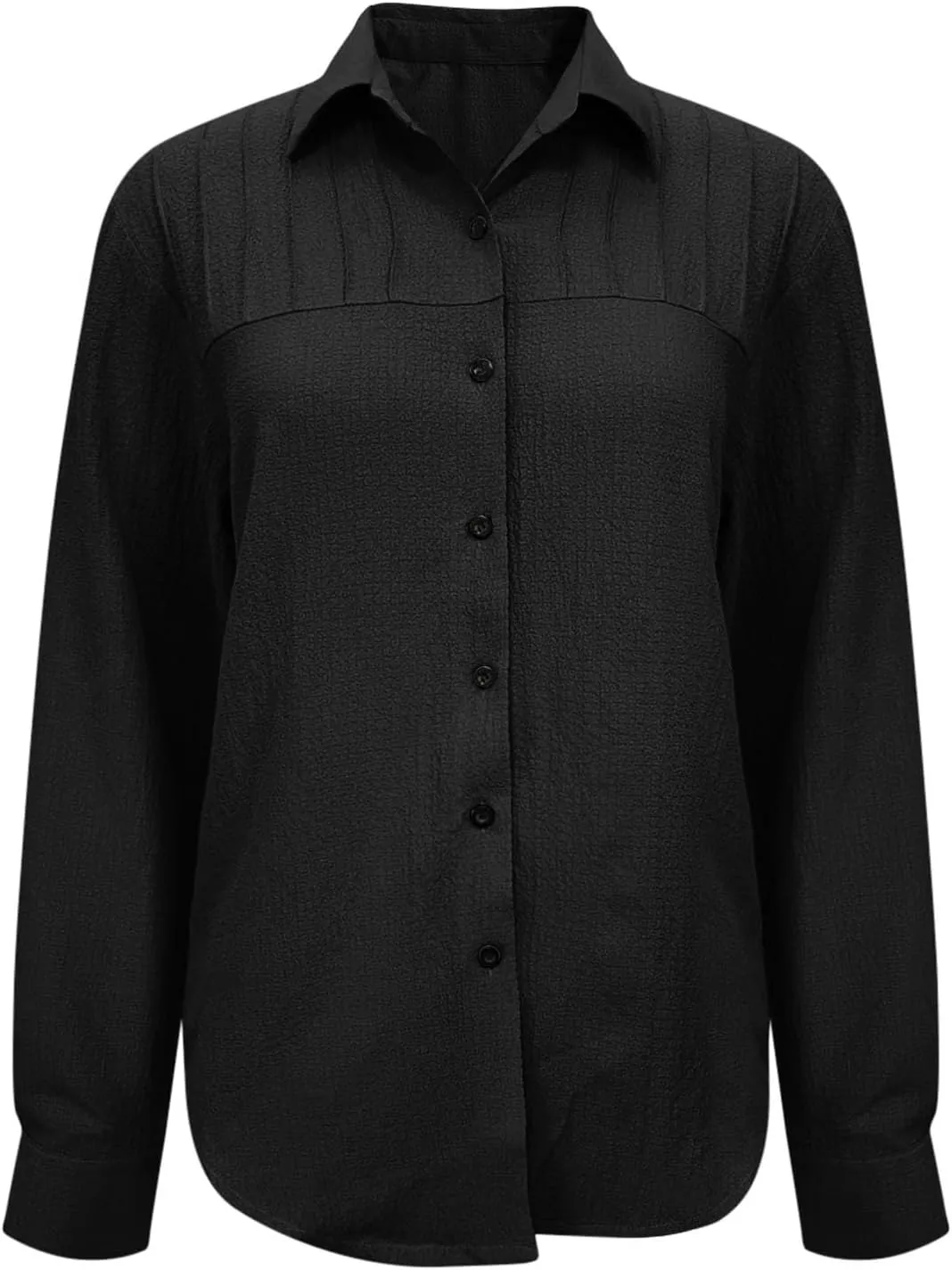 Womens Button Down Shirts Long Sleeve Collared Dress Tunic Cotton Oversized Blouses Going Out Dressy Casual Tops