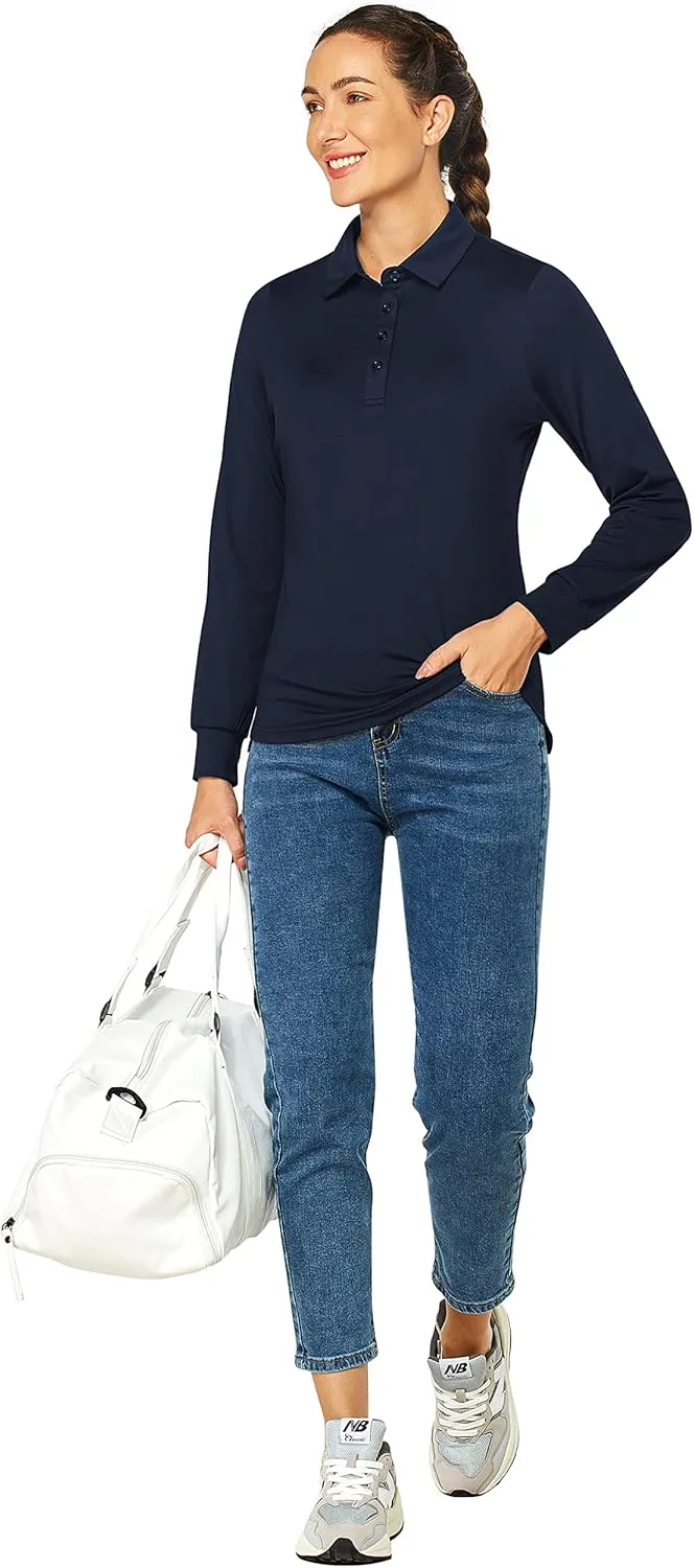 Women's Golf Shirt Short Long Sleeve Polo Shirts Lightweight Quick-Dry Workout Daily Work Shirts Tops for Women