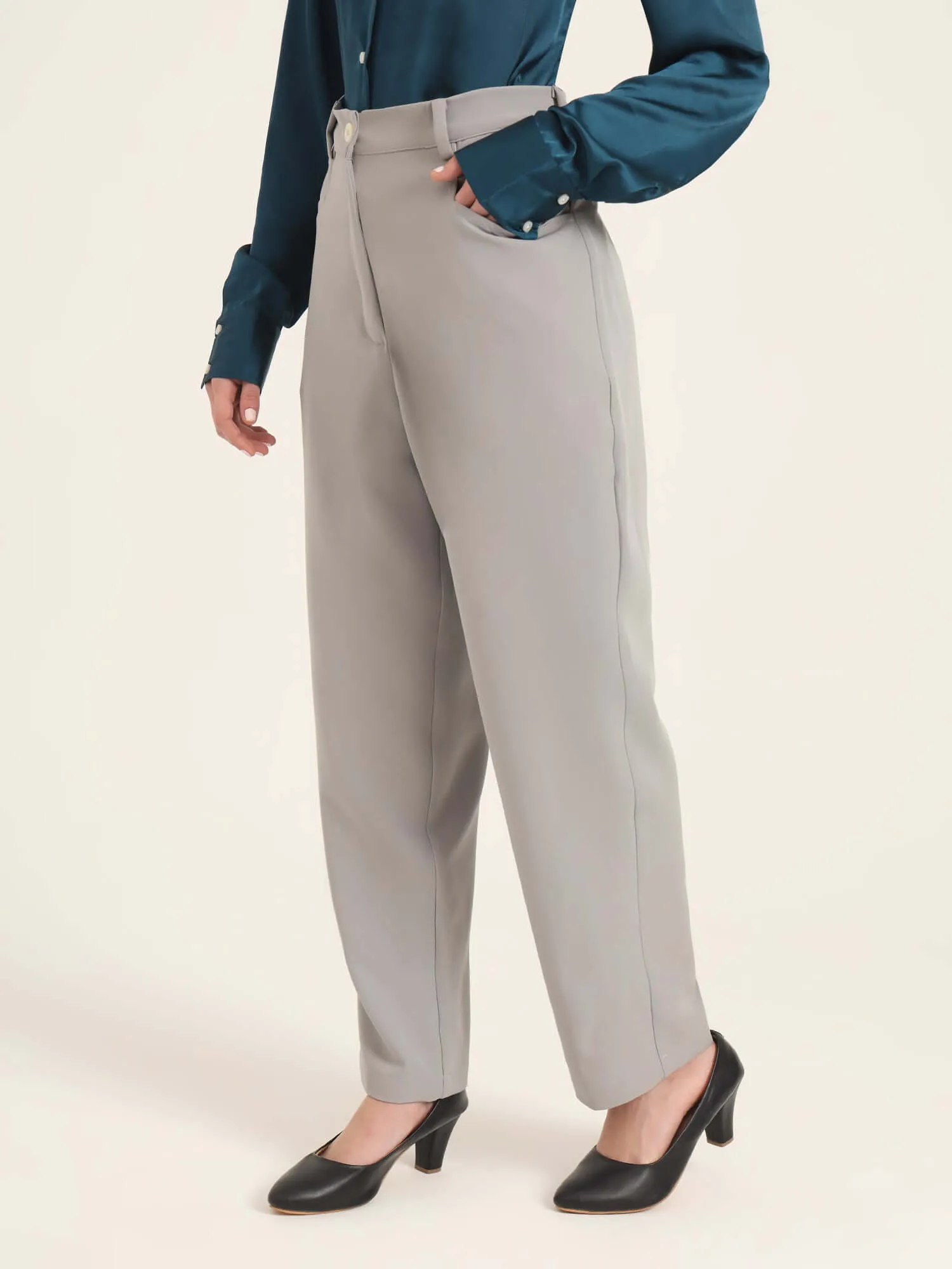 Women'S Luxury Banana Crepe Carbon C Pant