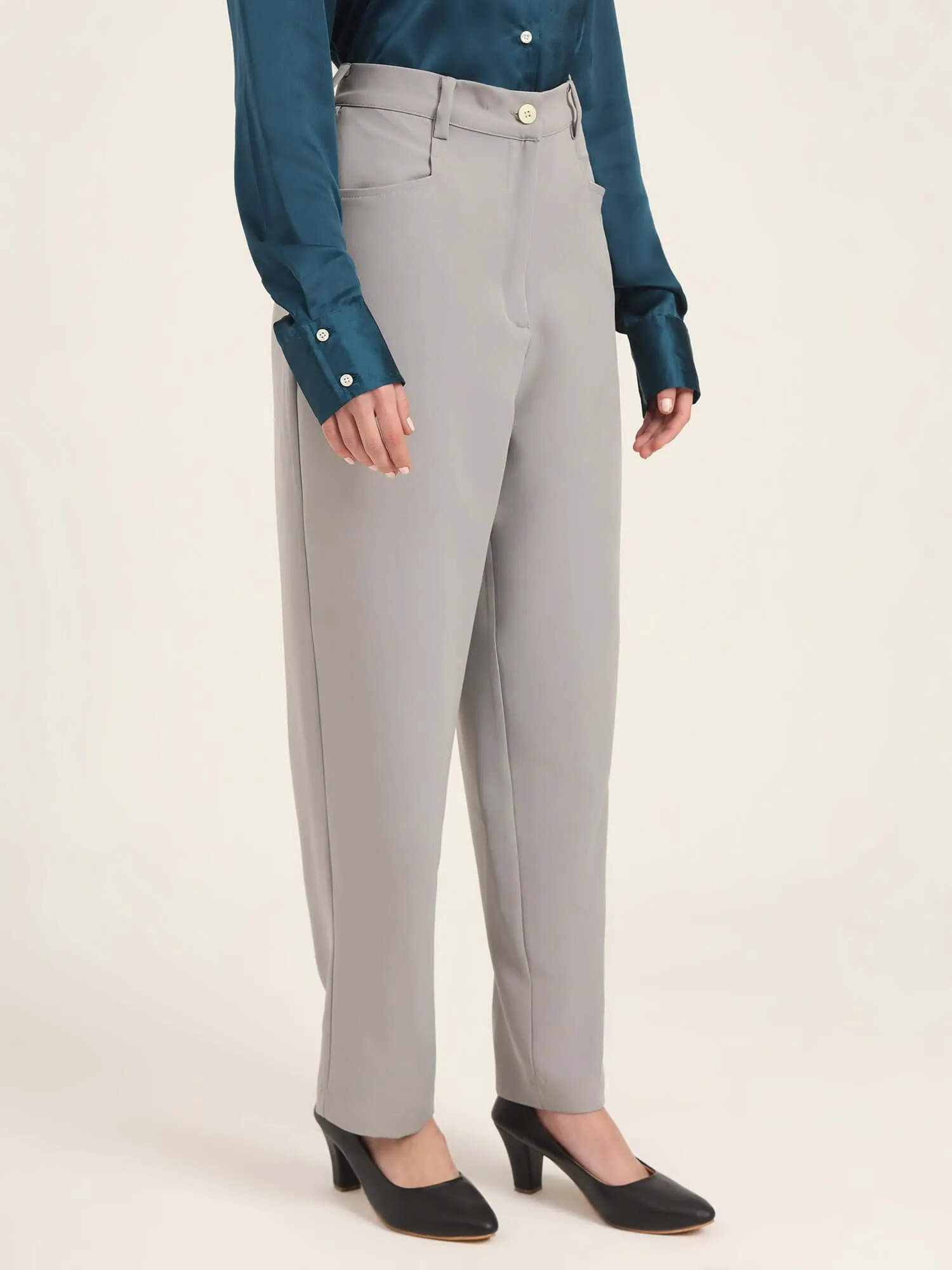 Women'S Luxury Banana Crepe Carbon C Pant