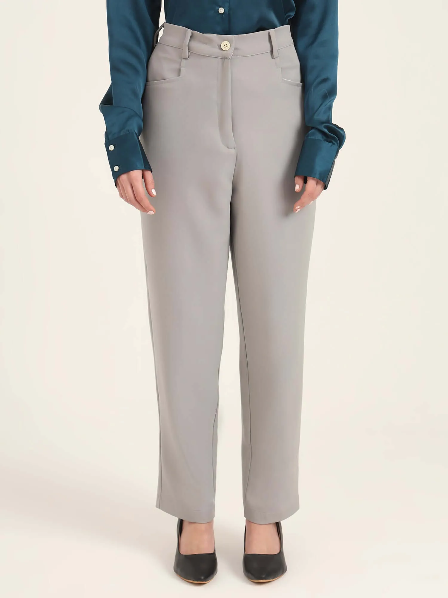 Women'S Luxury Banana Crepe Carbon C Pant