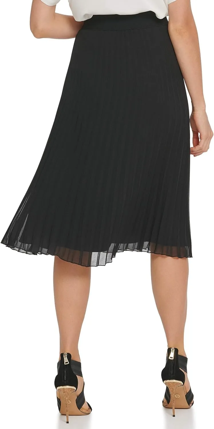 Women's Missy Pull on Pleated Everyday Midi Skirt