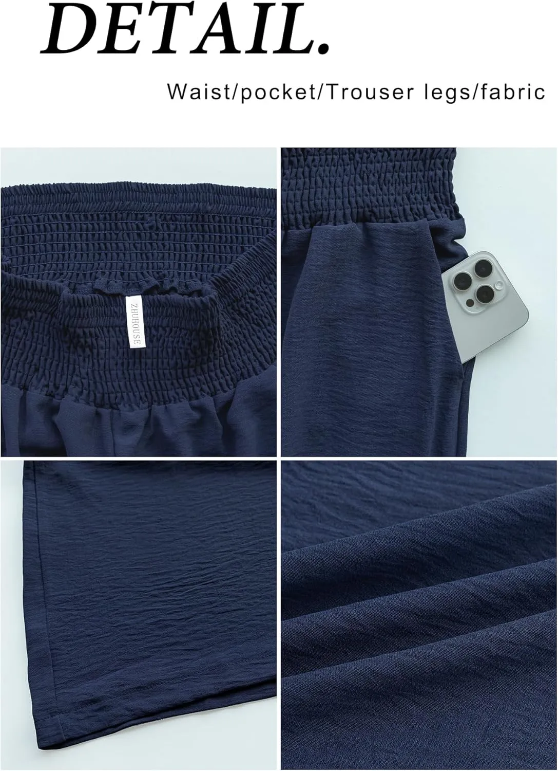Women's Plus Size Wide Leg Pants Lounge Casual Linen Work Palazzo Flowy Summer Trousers with Pockets