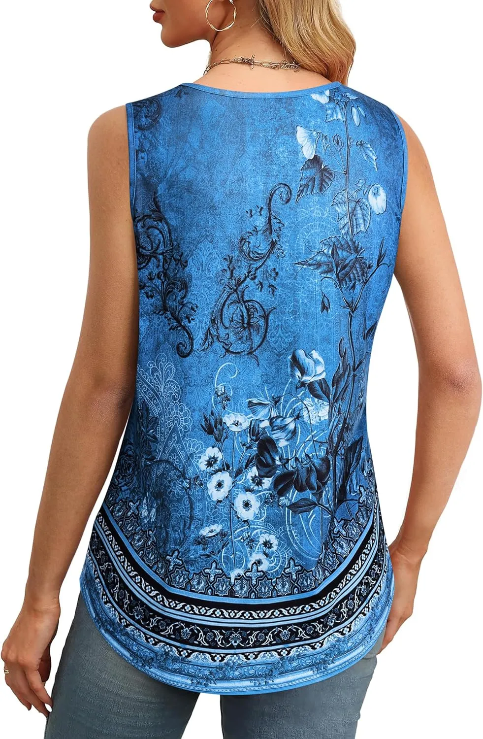 Women's Summer Tank Tops Square Neck Dressy Casual Sleeveless Blouses Plus Scooped Neck Pleated Work Shirts