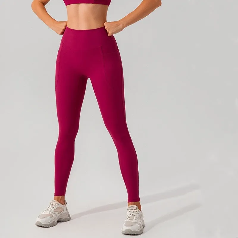 Womens Threaded High-Waist Yoga Pants
