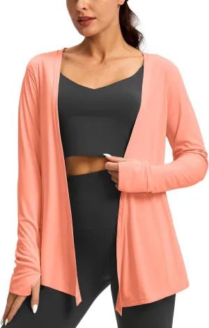 Women's UPF 50  Sun Shirt Long Sleeve UV Sun Protection Shirts Lightweight Cardigan for Women with Pockets SPF Swim Cover Up
