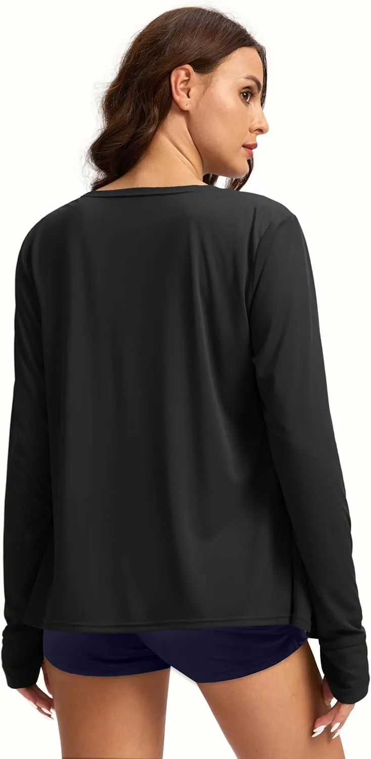 Women's UPF 50  Sun Shirt Long Sleeve UV Sun Protection Shirts Lightweight Cardigan for Women with Pockets SPF Swim Cover Up