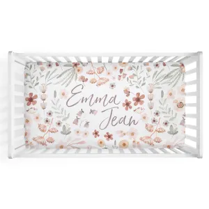 Wren's Wildflower Personalized Crib Sheet