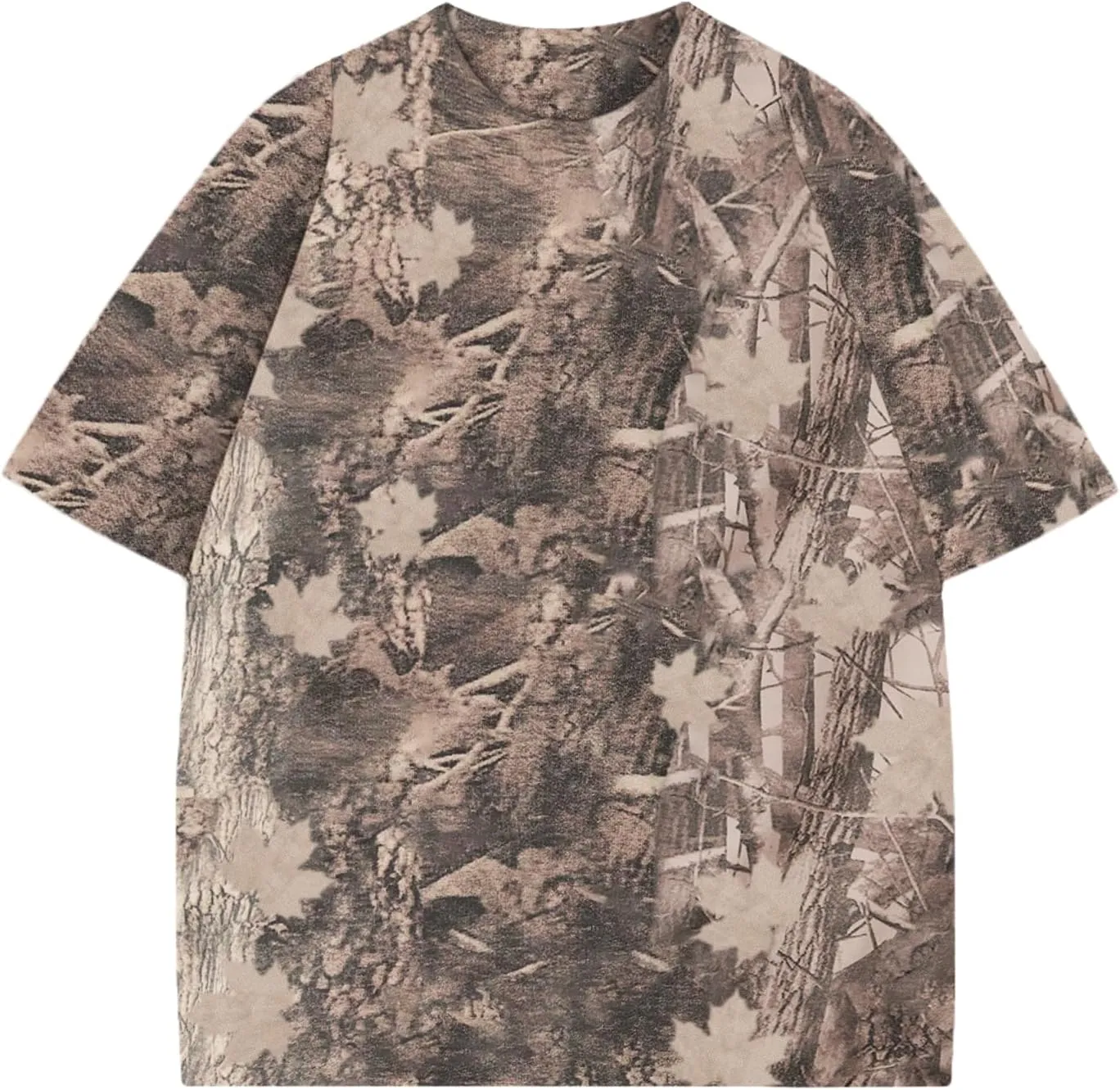 Y2k Camo Oversized Short Sleeve Crew Neck Baggy Shirts Maple Leaf Printed Tshirts Shirts for Women Men