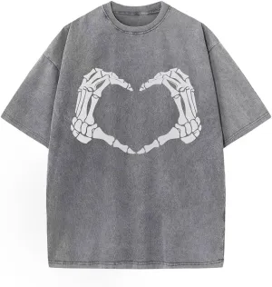 Y2K Graphic Shirts for Men Women Oversized Acid Washed T-Shirts Casual Streetwear Hip Hop Tops