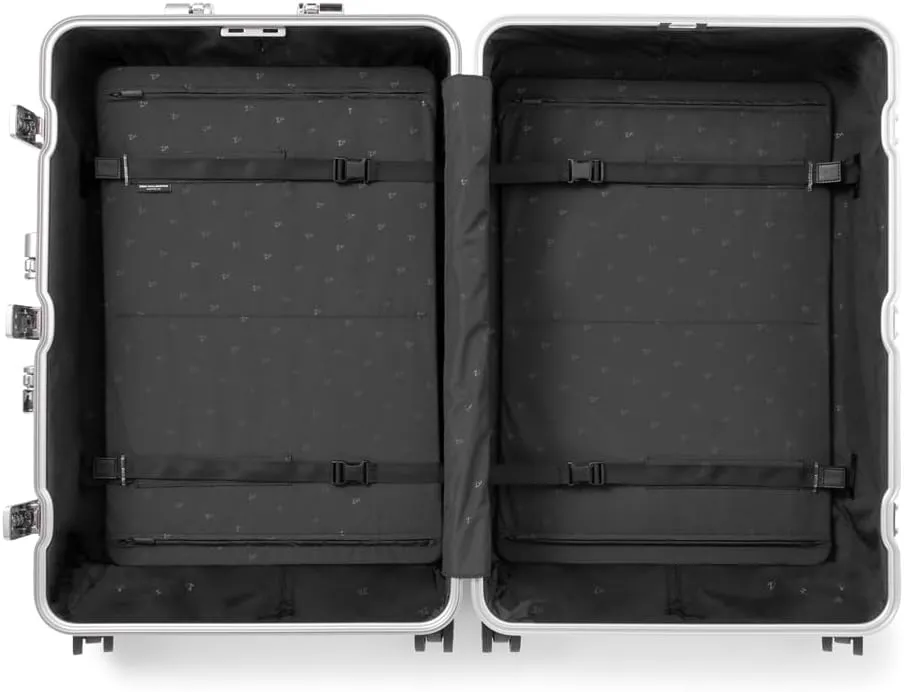 ZERO Halliburton Classic Aluminum 3.0 Large Zipperless Luggage, Hardside Check-in, Four Wheels, Double Latch Locks- TSA Accepted, Auto-Return Pull Handle, Interior Divider, 28-Inch, 88L, Black